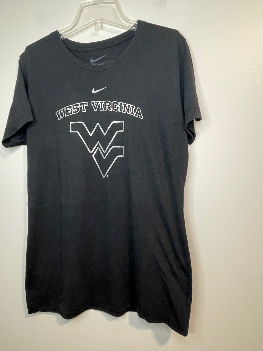 Nike Black West Virginia Logo Slim Fit Short Sleeve Tee